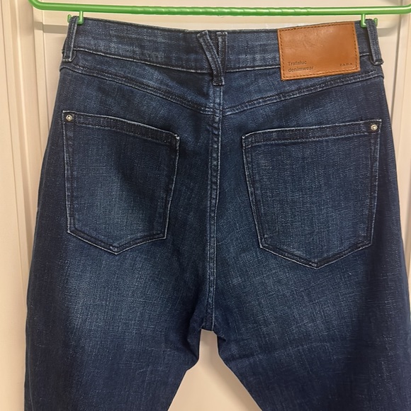 NWOT Zara Ripped Skinny Blue jeans in Dark Blue !UK 12 ! - Picture 6 of 7